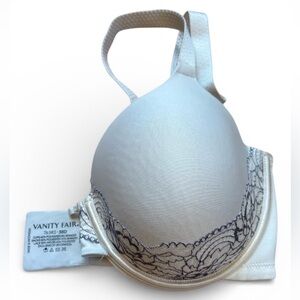NWOT Vanity Fair Elegant Cream and Lilac Lace Bra 38D